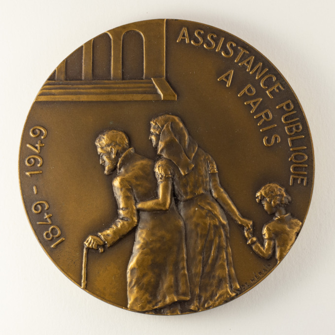 Medal of the Centenary of Public Assistance in Paris - by François De Hérain - obverse