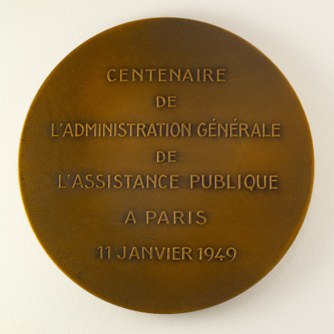 Médaille du Centenaire de l'Assistance publique à Paris - par François De Hérain - revers