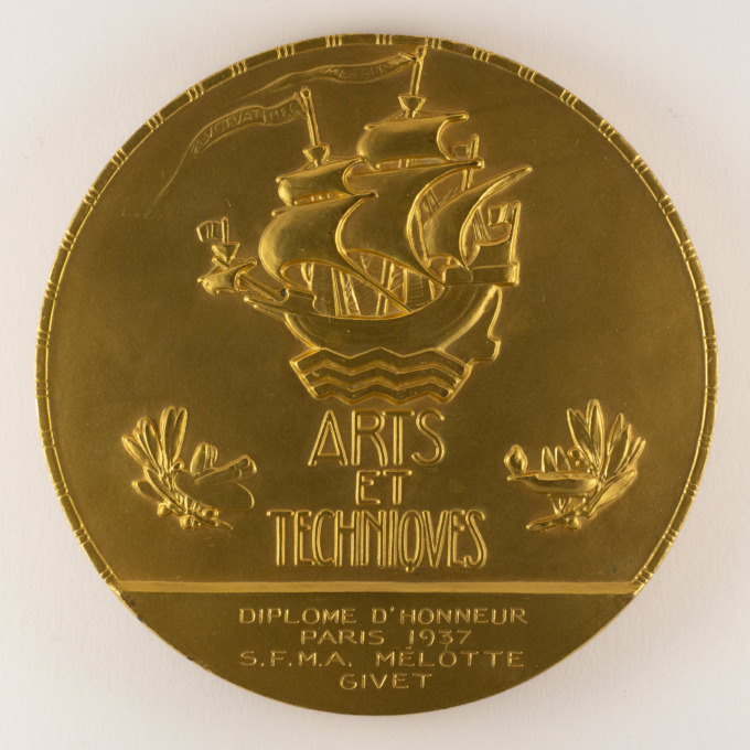 Medal International Exhibition Paris 1937 Arts and Techniques - by Dammann - reverse