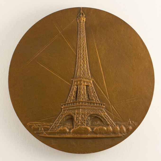 Médaille sur Gustave Eiffel - Tour Eiffel - signée A. Guzman - revers