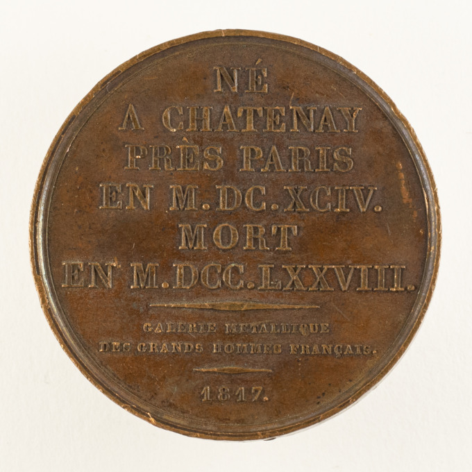 Médaille Arouet de Voltaire - 1817 - signée Caunois - revers