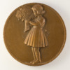 Médaille Le Compliment - Jeune fille aux fleurs - par Pierre Turin - avers