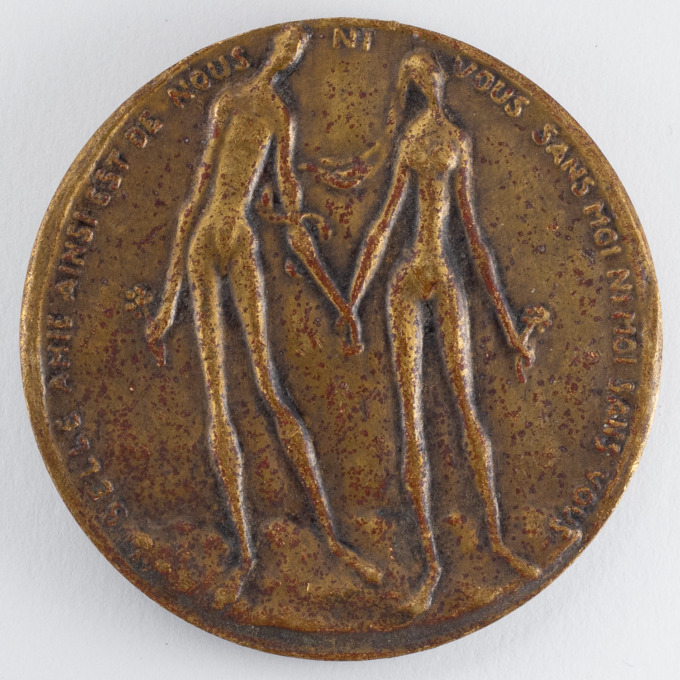 Medal The Marriage - Tristan and Isolde - Signed by Georges Lay - obverse