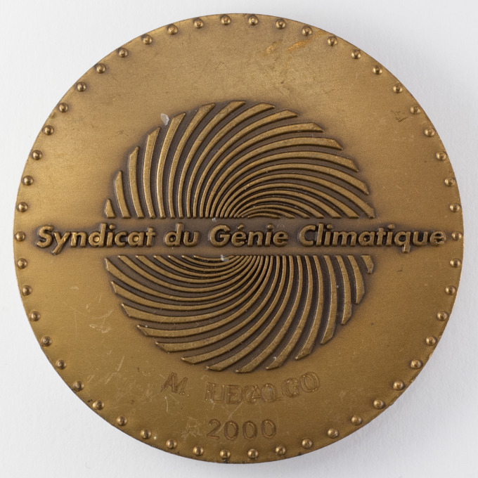 Médaille Saint-Éloi - Syndicat du Génie climatique - Signée par Louis Muller - revers