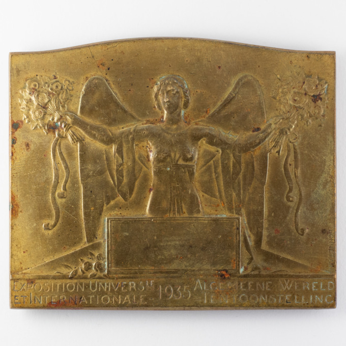 Médaille plaquette Exposition universelle de Bruxelles 1935 - par A. Bonnetain - revers 2