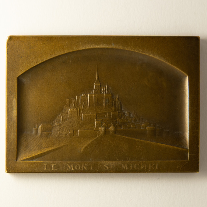 Plaquette en bronze Mont-Saint-Michel - par Joseph PICAUD - avers