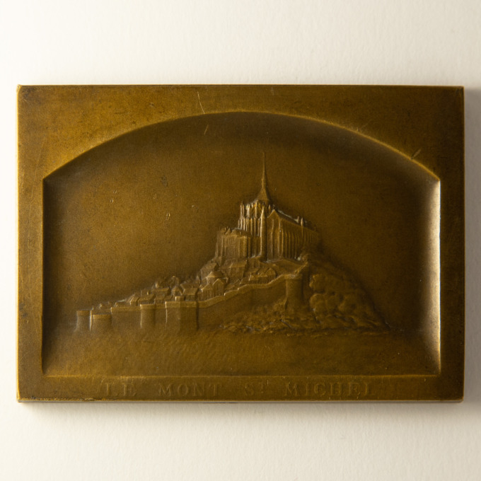 Plaquette en bronze Mont-Saint-Michel - par Joseph PICAUD - revers