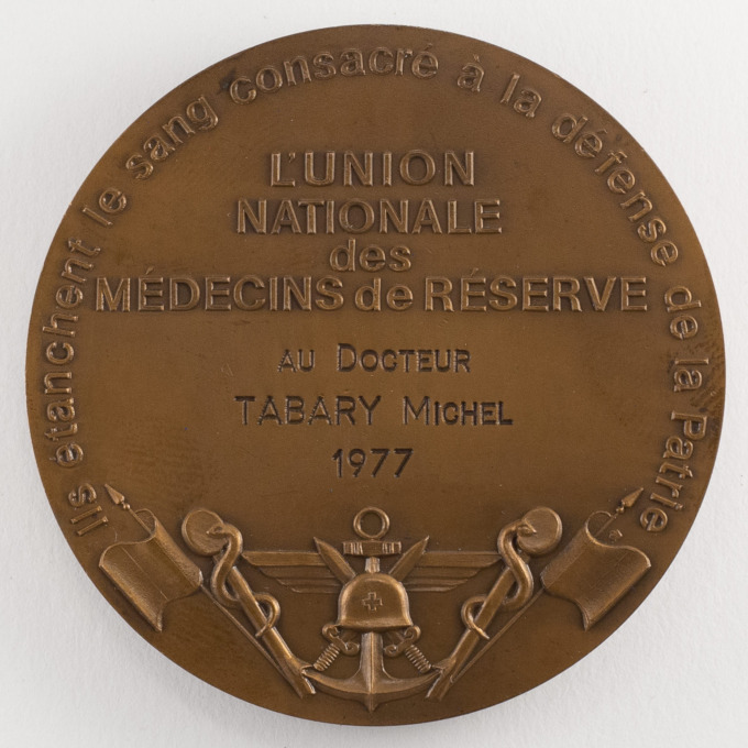 Médaille Ambroise Paré - Union des médecins de réserve - Avers signé Depaulis - revers