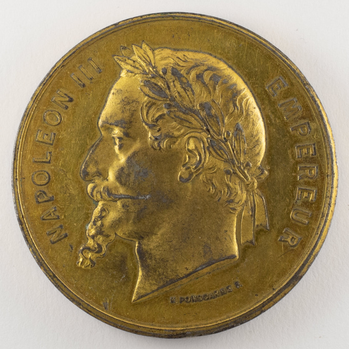 Medal of the Universal Exhibition Paris 1867 - Napoleon III - by Hubert Ponscarme - obverse