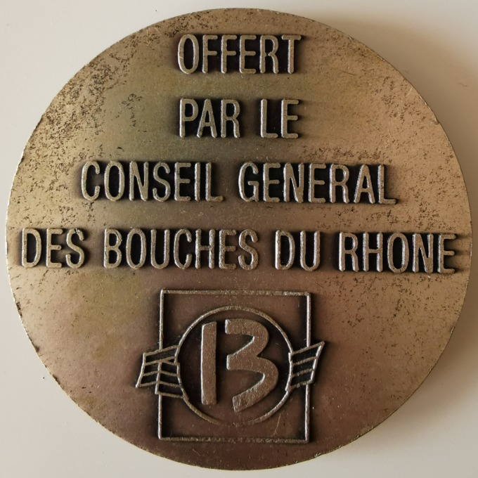 Medal - Frédéric Mistral - Nobel Prize - General Council of Bouches du Rhône - reverse