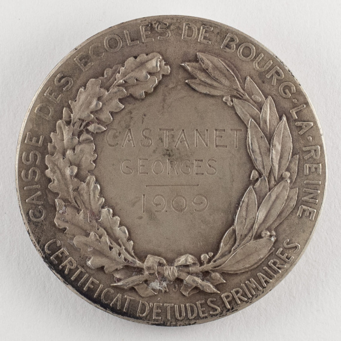 Médaille Certificat d'études primaires - Caisse des écoles de Bourg-la-Reine - revers