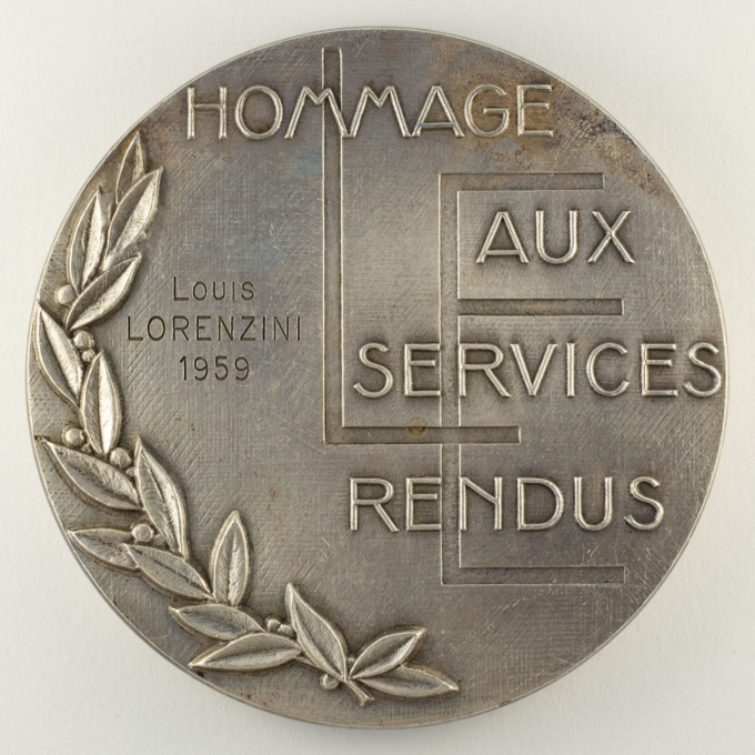 Medal Lorraine-Escaut - Steel Group - Tribute to services rendered - by G. Simon - reverse