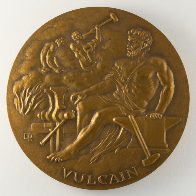 Médaille Vulcain - SECCACIER 20 ans - 1966 - Signée par Émile Rousseau - avers