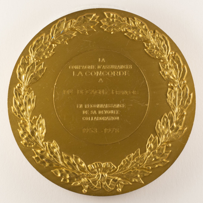 La Concorde Insurance Medal - François DECAGNY - 1953-1978 - reverse