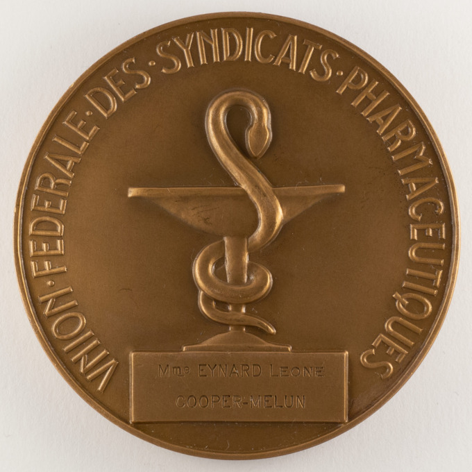 Galien Medal - Federal Union of Pharmaceutical Trade Unions - by Jean Vernon - reverse