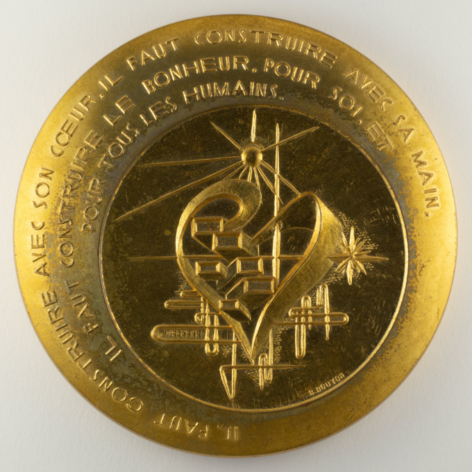 Wishes medal n°15 - Building happiness - Signed by Bernard Bouyon - obverse