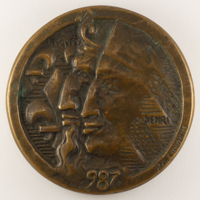 Medal - Hugues Capet - 987 - Capétiens - Henri - signed JM Tournois - obverse 2