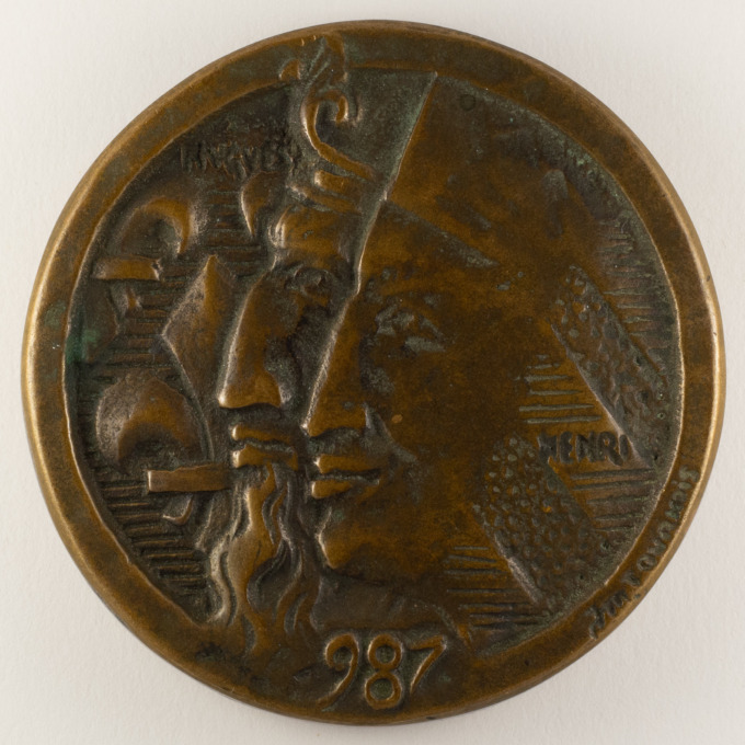 Medal - Hugues Capet - 987 - Capétiens - Henri - signed JM Tournois - obverse