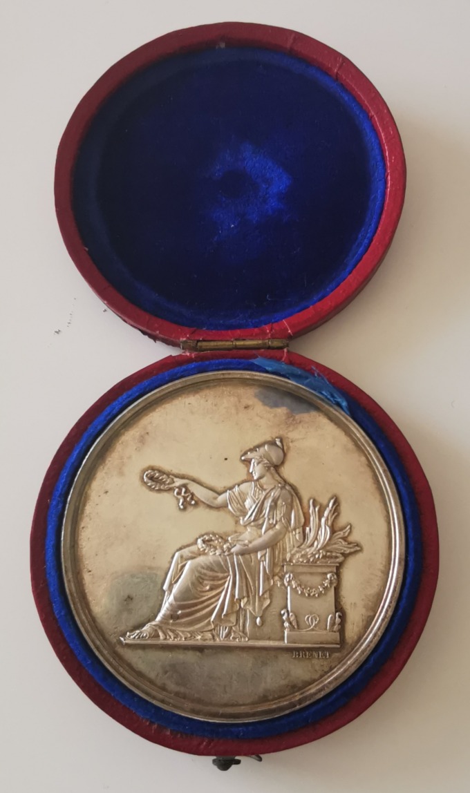 Medal - Prix Classes d'adultes - 1893 - 57mm in silver - signed Brenet - open box