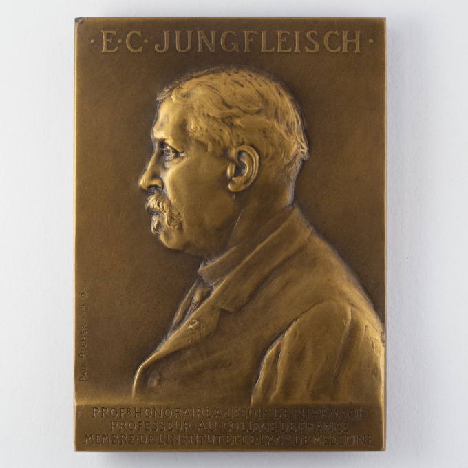 Professor Jungfleisch medal - chemist and pharmacist 1910 - by Paul Richer - obverse