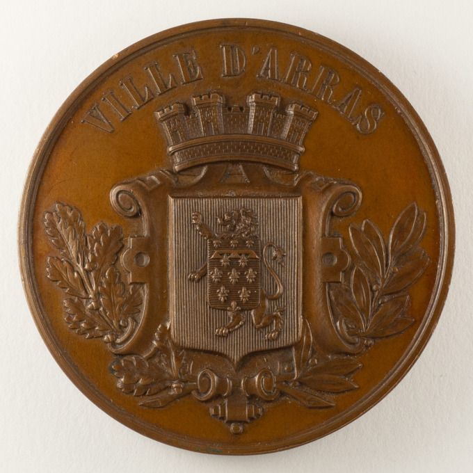 City of Arras medal - 19th century in copper - obverse