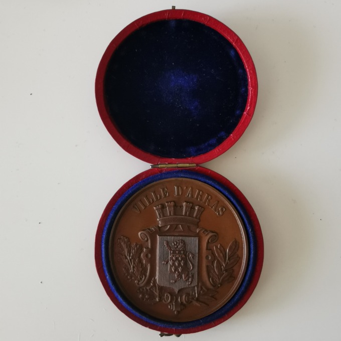 City of Arras medal - 19th century in copper - open box