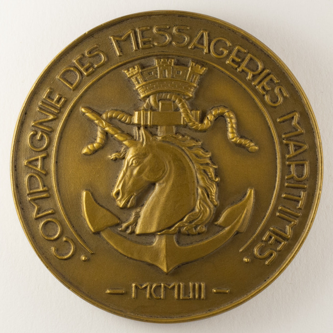 Tahitian Liner Medal - Messageries Maritimes Co. - Boullaire and Tschudin - reverse