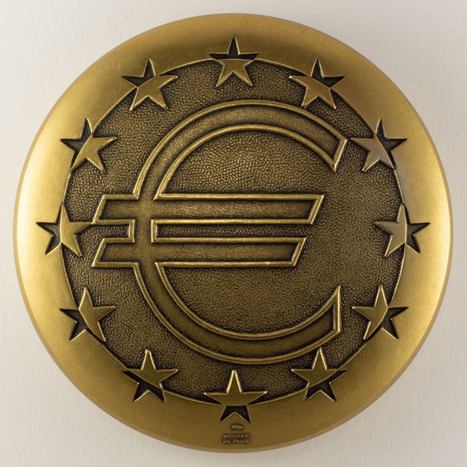 Medal Euro symbol € - European flag - Paperweight - obverse