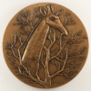 Animal medallion - Giraffe - signed Daniel Flourat - obverse