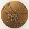 Animal medallion - Giraffe - signed Daniel Flourat - reverse