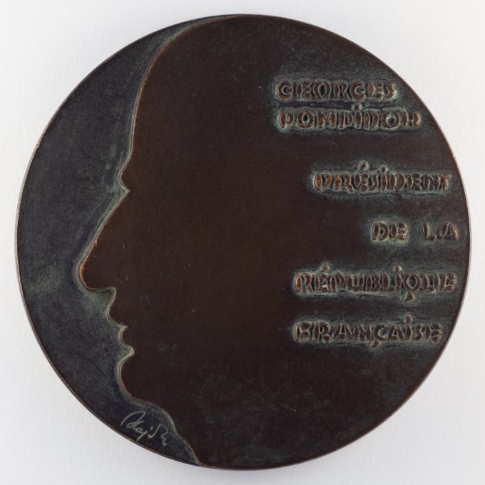 Medal Georges Pompidou - President of the French Republic - by É. Hajdu - obverse