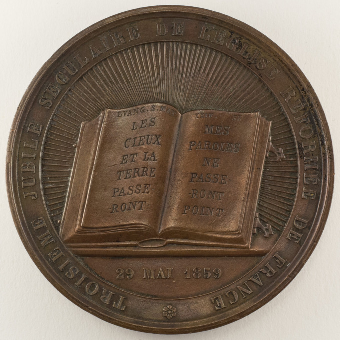 Medal of the Tercentenary of the Reformed Church of France - Protestants - A. Bovy - reverse