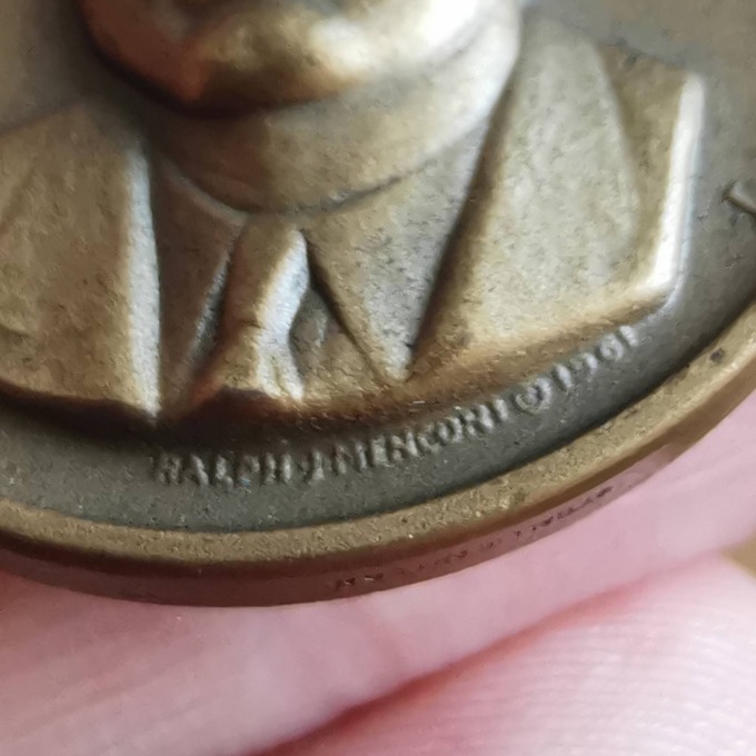 John Fitzgerald Kennedy Medal - 1961 - Seal of the President - by Ralph Menconi - signature
