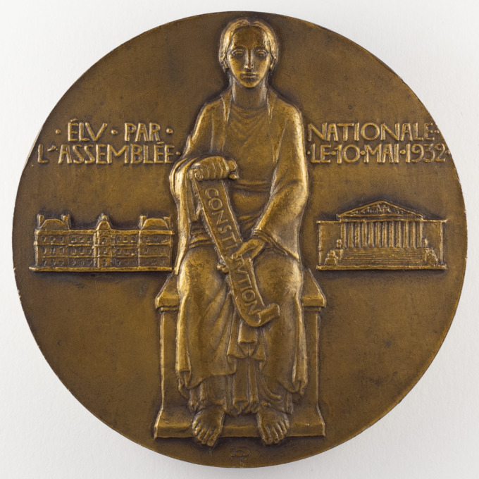 Albert Lebrun Medal - President of the French Republic - signed H. Dropsy - reverse
