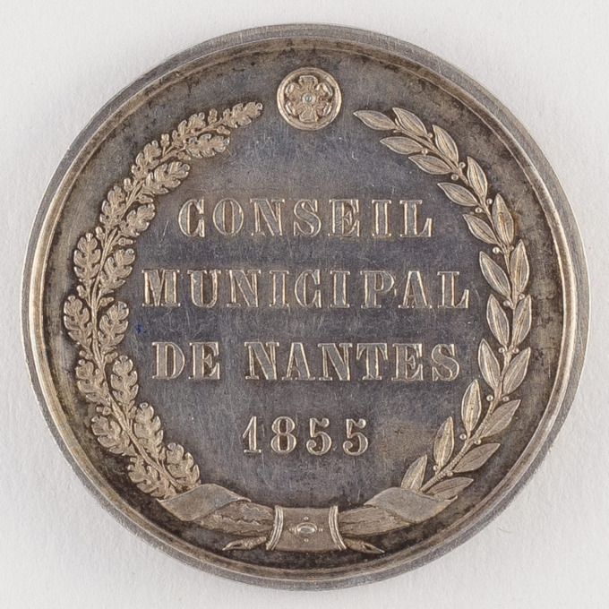 Médaille - Conseil municipal de Nantes - 1855 - signée par Charpentier - revers