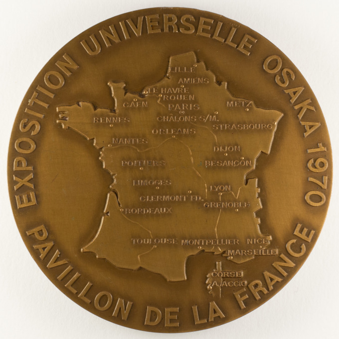 Médaille Exposition universelle Osaka 1970 - Japon - Pavillon de la France - revers