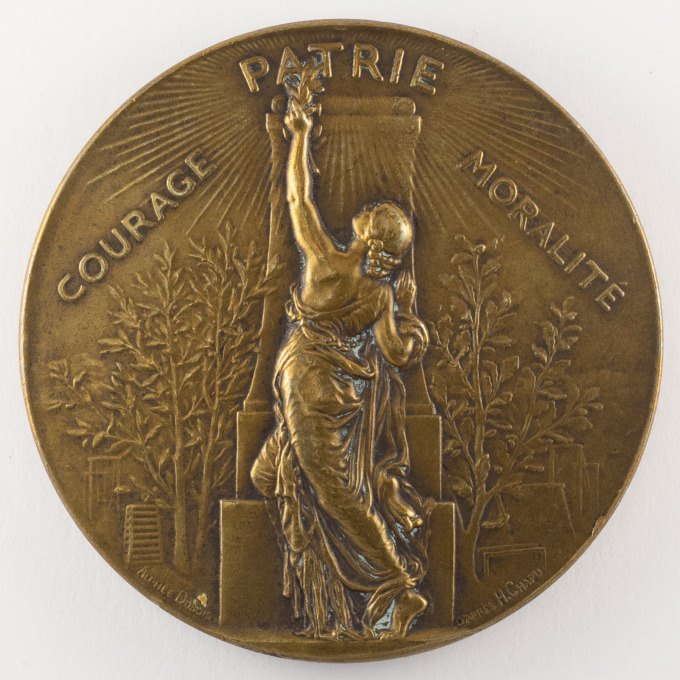 Homeland Courage Morality Medal - Gymnastics - Signed by Alphée Dubois - obverse