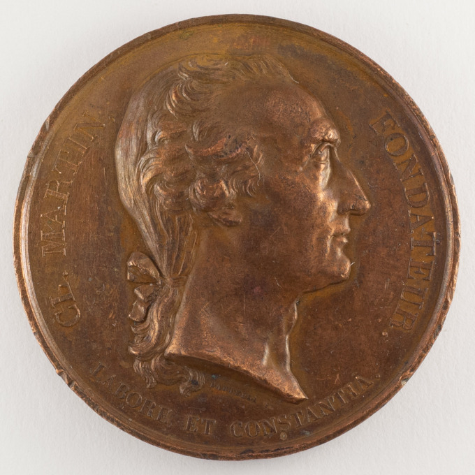 Lot of 3 medals - La Martinière School - 1860 - Signed by Joseph Dantzell - obverse 1