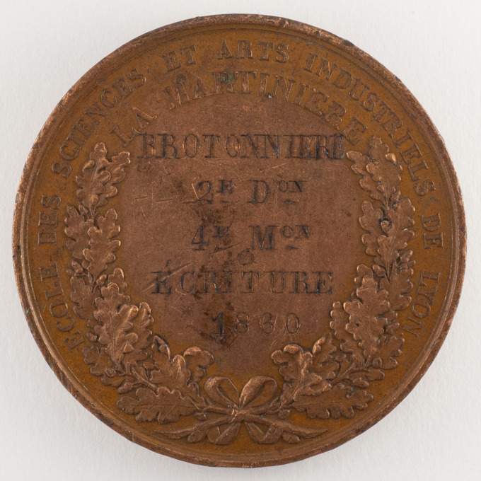 Lot of 3 medals - La Martinière School - 1860 - Signed by Joseph Dantzell - reverse 2