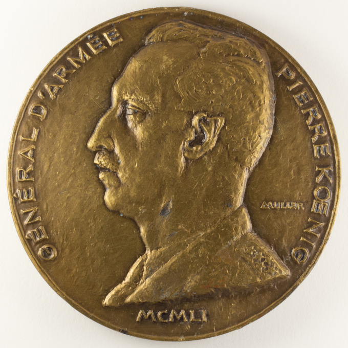 Médaille Général Pierre Koenig - Signée par Louis Muller - avers