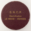 Médaille S.N.C.F. - Électrification Le Mans - Rennes - Signée par Pierre Manoli - boîte fermée