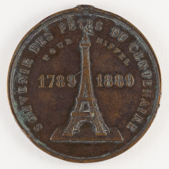 Médaille Tour Eiffel - Souvenir des fêtes du centenaire 1789-1889 - revers