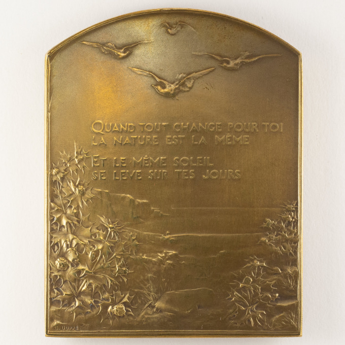Médaille plaquette Salut au Soleil - Signée par Georges Dupré - revers