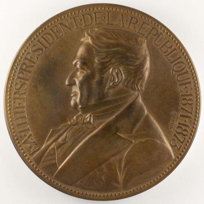 Médaille Adolphe Thiers - Président de la République - Signée par E.-A. Oudiné - avers