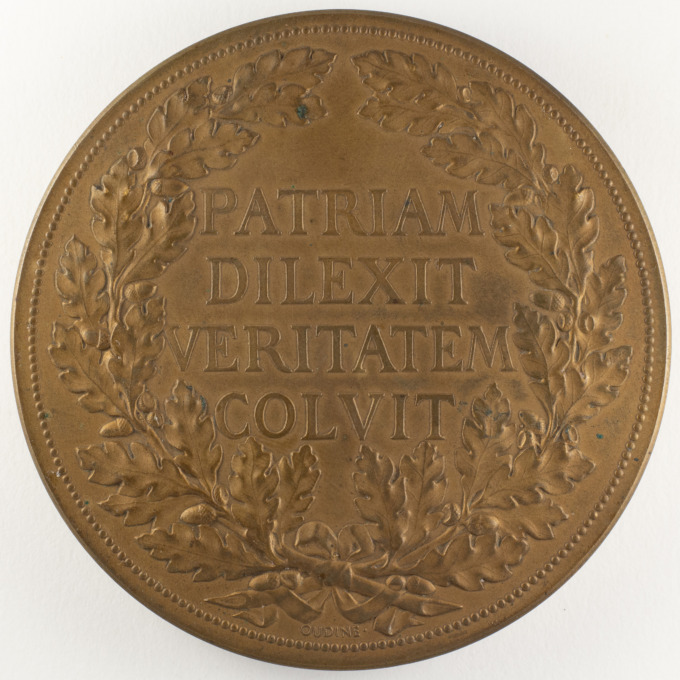 Médaille Adolphe Thiers - Président de la République - Signée par E.-A. Oudiné - revers