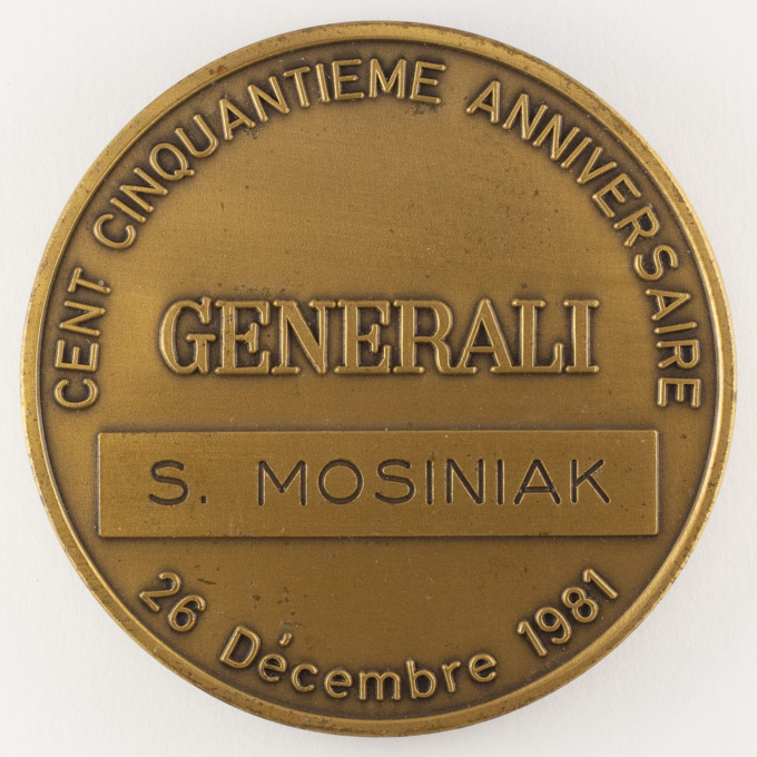 Médaille Assurances GENERALI - 150e anniversaire - 1831-1981 - revers