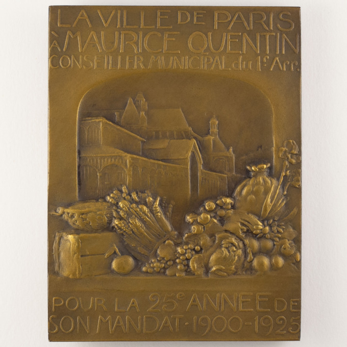 Médaille Maurice Quentin - Halles de Paris - Conseil municipal - par Henry Nocq - revers