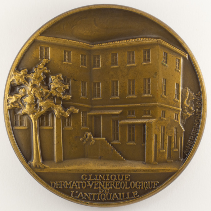 Medal Pr Joseph Nicolas - Antiquaille (Lyon) - 1934 - by Albert Herbemont - reverse