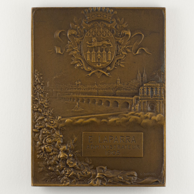 Médaille plaquette Caisse d'épargne de Bordeaux fondée en 1819 - par H. Dubois - revers