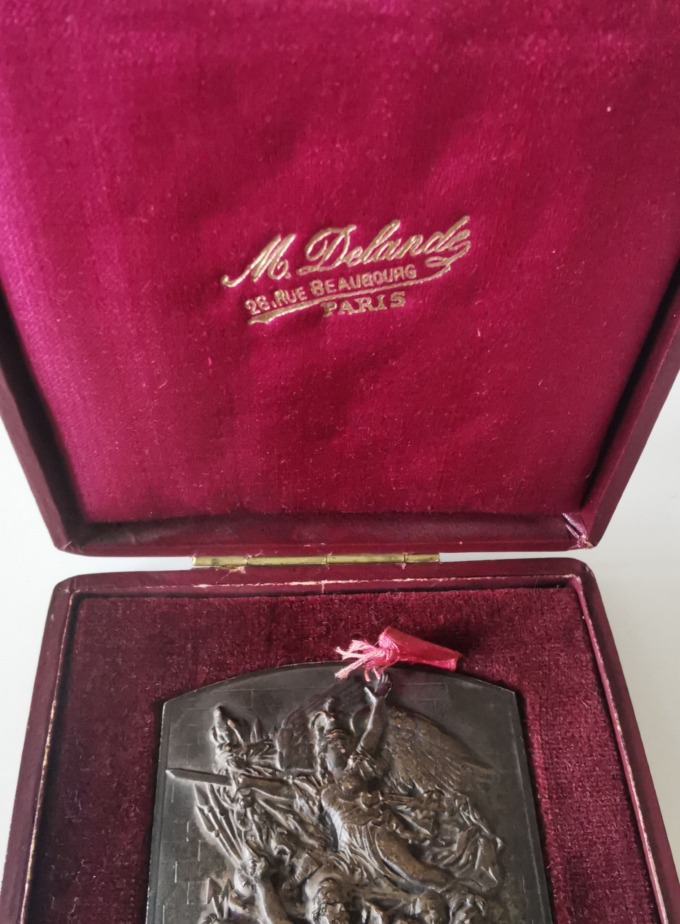 La Marseillaise medal plaque by F. Rude – Signed by Louis Octave Mattei - inscription box